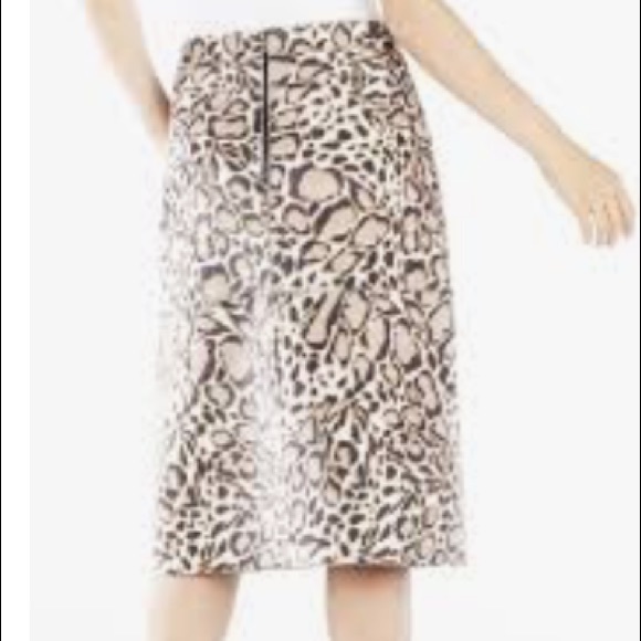 BCBG Margaux ocelot print midi skirt - Picture 3 of 7